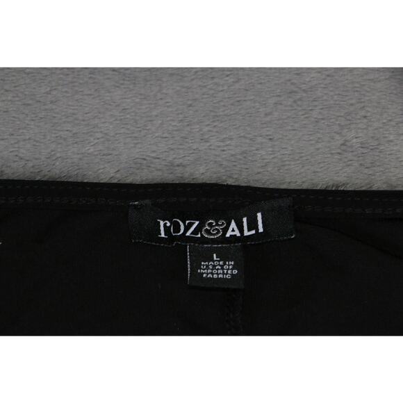 Roz & Ali Black Sleeveless Dress Women’s Pearl Embellished A-Line Tank Style L - Picture 3 of 9